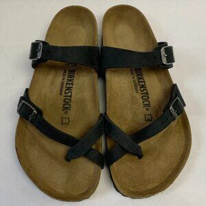 Birkenstock Mayari Oiled Leather Black Narrow Width Sandals